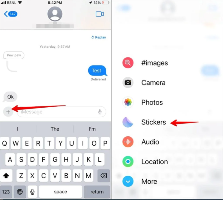 Stickers on iPhone Keyboard